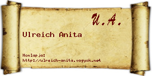 Ulreich Anita névjegykártya
